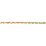 A 9ct gold fancy-link chain.Clasp deficient.
