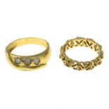 14ct gold diamond openwork dress ring,