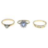 9ct gold diamond single-stone ring,