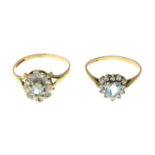 9ct gold topaz and cubic zirconia cluster ring,