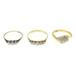 18ct gold diamond cluster ring,