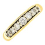 An 18ct gold diamond seven-stone ring.Total diamond weight 0.50ct, stamped to band.