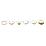 Two 9ct gold cubic zirconia rings,