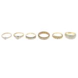 9ct gold diamond dress ring,