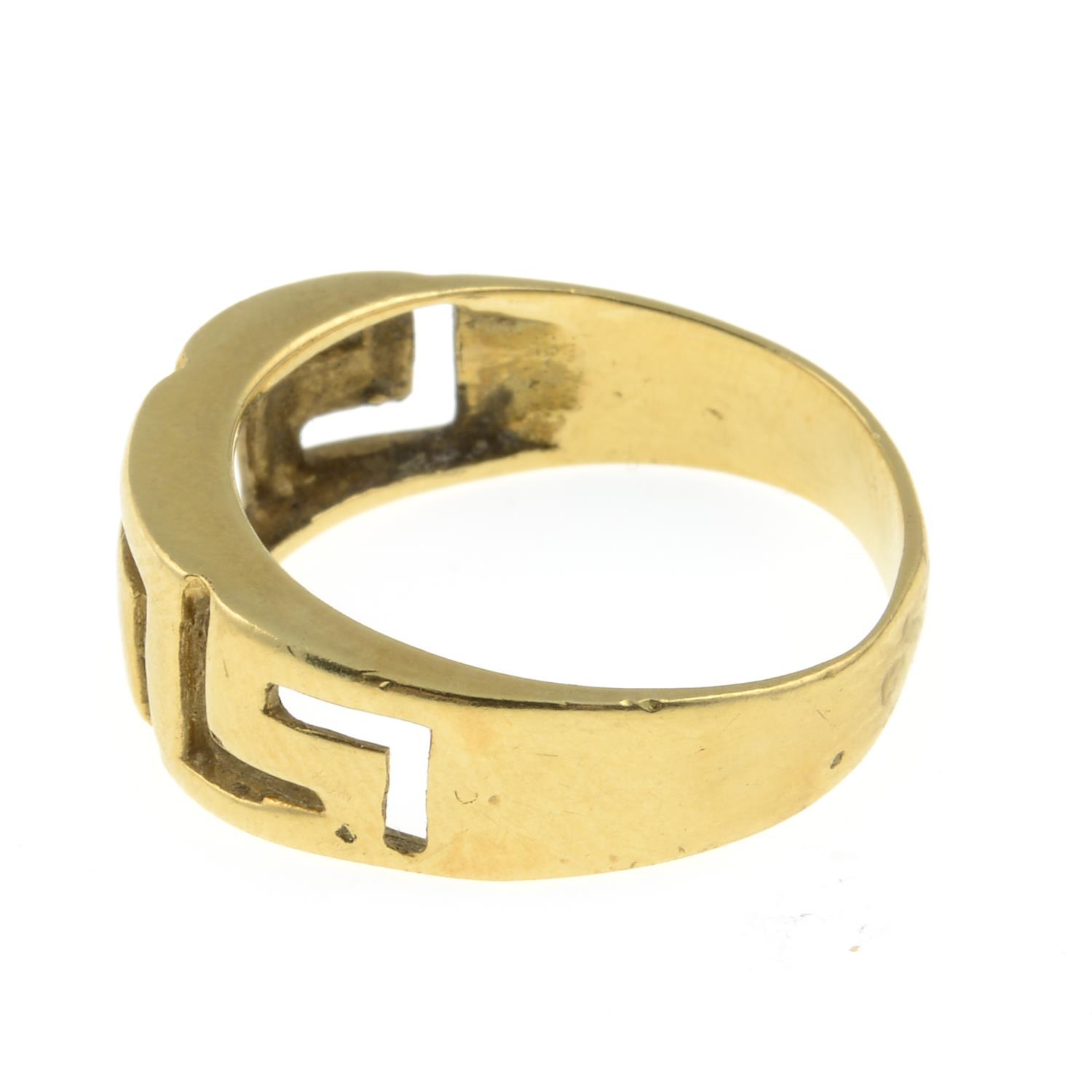A Greek-key band ring.Maltese marks. - Image 2 of 3