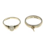 18ct gold diamond single-stone ring,