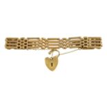 A 9ct gold gate-link bracelet,