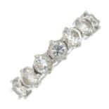 A brilliant-cut diamond seven-stone ring.Estimated total diamond weight 1.05cts,