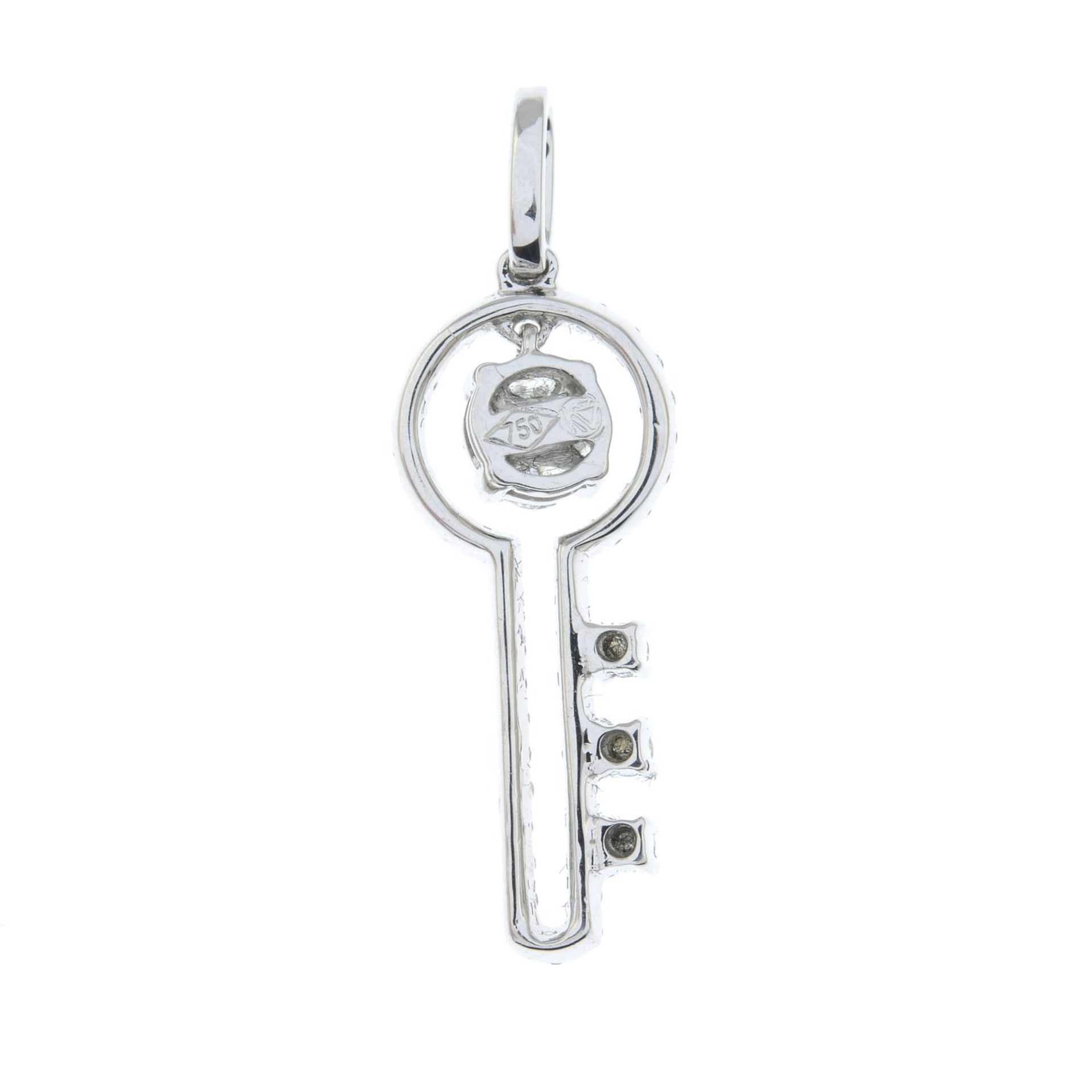 A diamond key pendant.Estimated total diamond weight 0.45ct. - Image 2 of 2