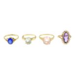 9ct gold amethyst single-stone ring,