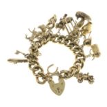 A 9ct gold charm bracelet,