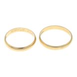 Two band rings.Stamped 585.