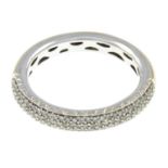 A single-cut diamond half eternity ring.Estimated total diamond weight 0.30ct.Stamped 14K.Ring size