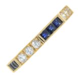 A sapphire and diamond full eternity ring.Estimated total diamond weight 0.60ct.