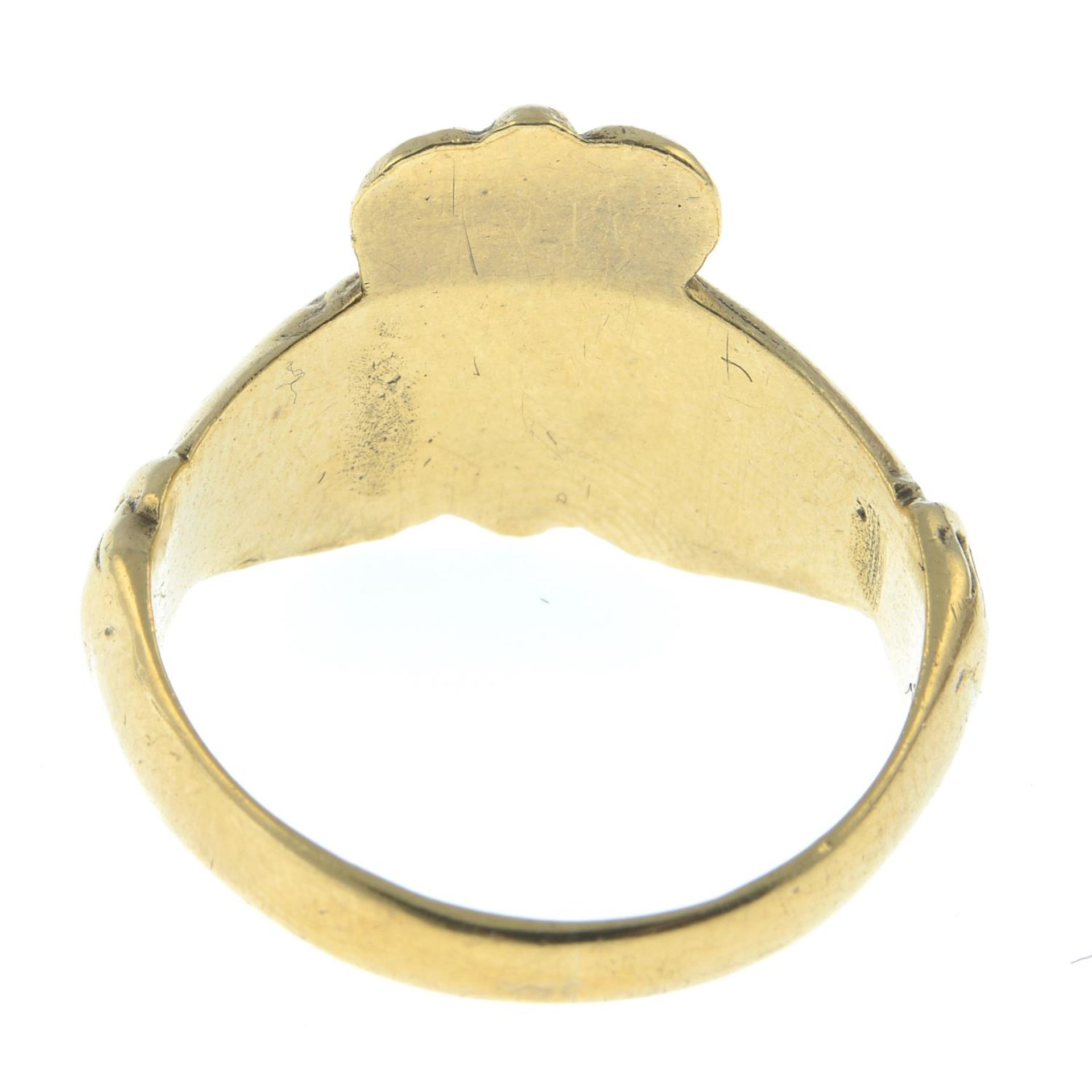 A 9ct gold claddagh ring.Hallmarks for 9ct gold. - Image 2 of 3