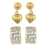 9ct gold diamond hoop earrings,