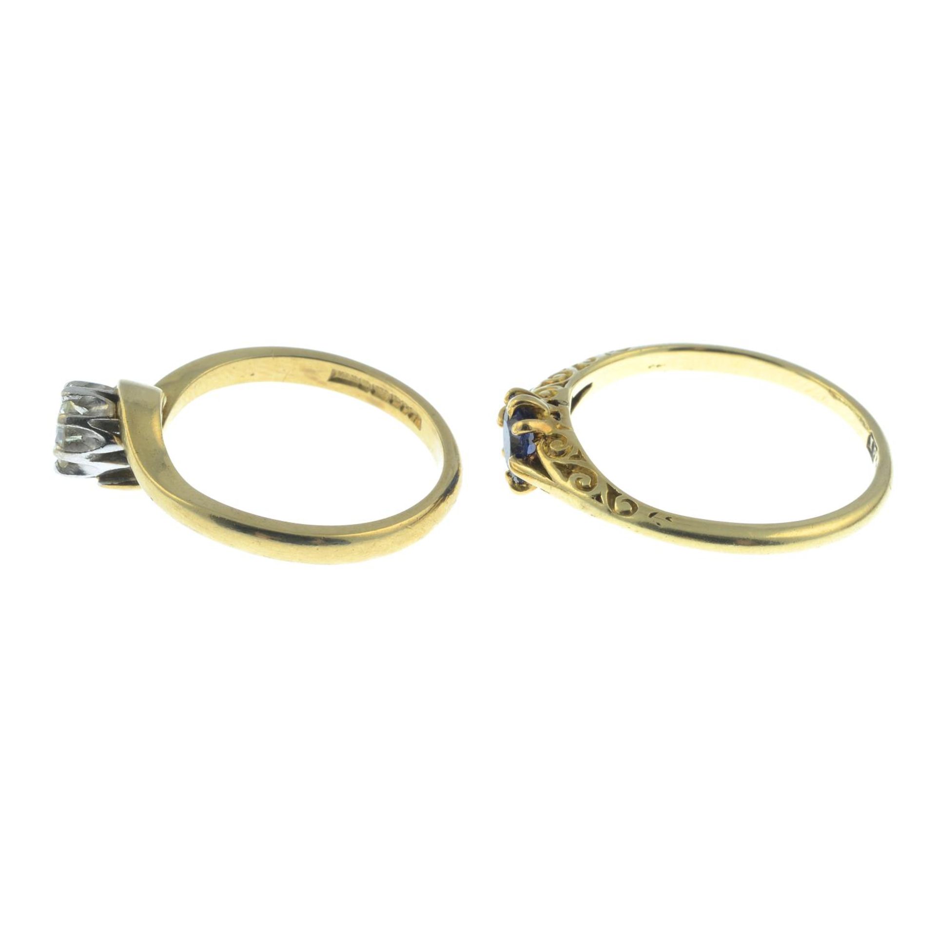 9ct gold diamond single-stone ring, - Image 3 of 3