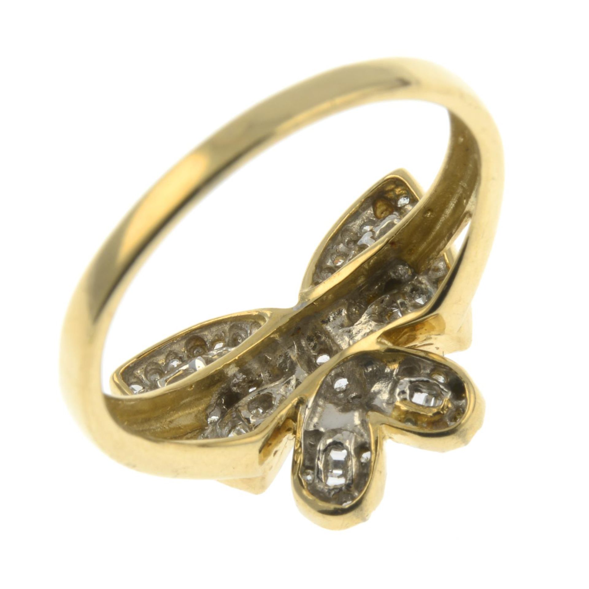 A 9ct gold diamond butterfly dress ring.Estimated total diamond weight 0.40ct. - Image 2 of 3