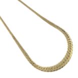 A 9ct gold graduated link necklace.Hallmarks for 9ct gold, Length 42.5cms.