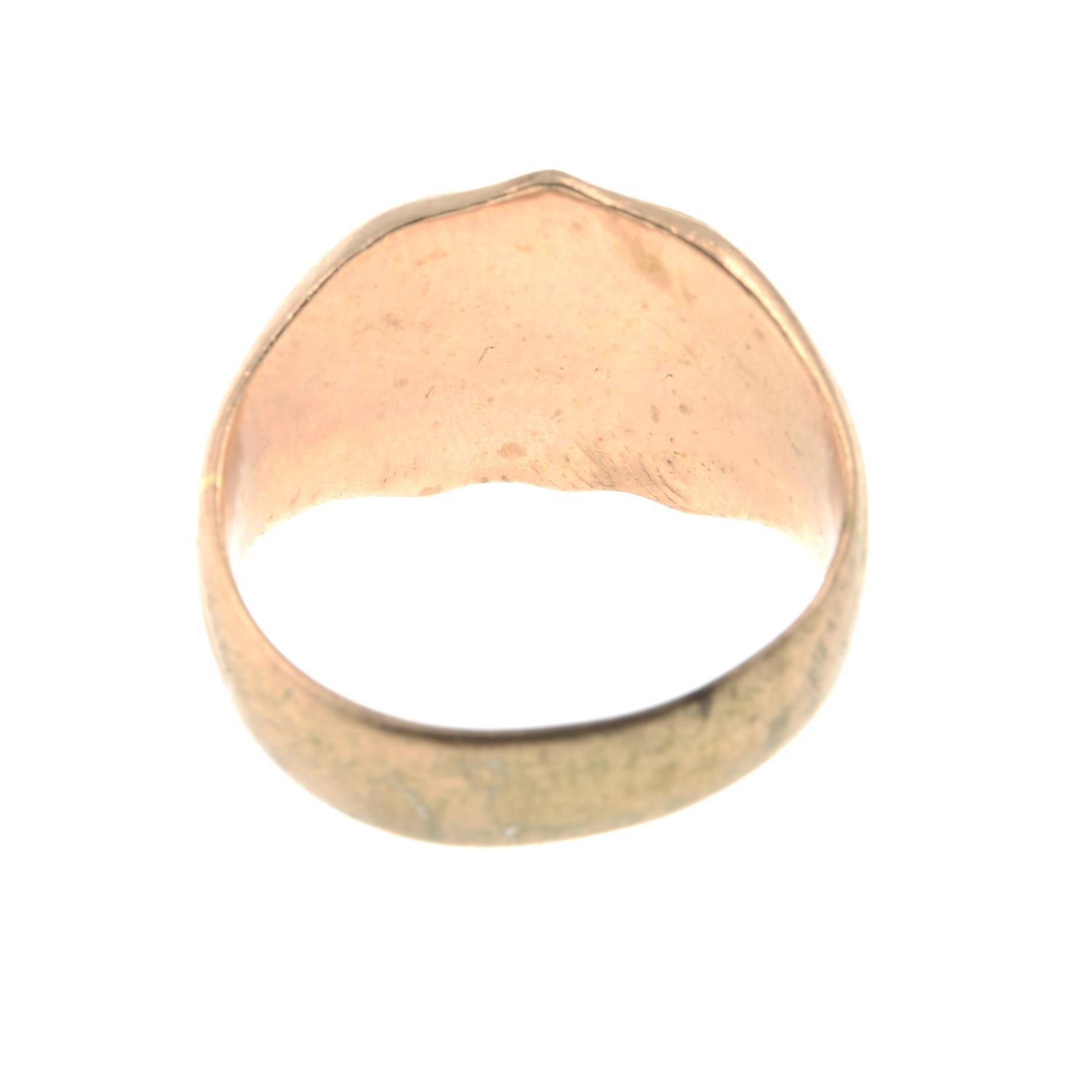 An early 20th century 9ct gold signet ring.Band replacement with hallmarks for Birmingham, 1912. - Image 2 of 2