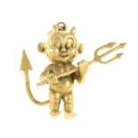 A 9ct gold pendant, designed to depict a cartoon devil.Hallmarks for 9ct gold.