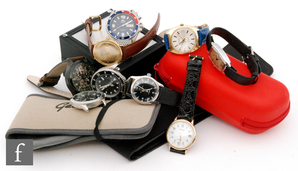 Twelve assorted modern gentleman's wrist watches to include Fortis, Sekonda and Montine examples,
