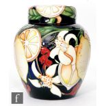 Emma Bossons - Moorcroft Pottery - A Trial ginger jar and cover decorated in the Lemon and Blossom