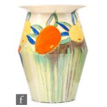 Clarice Cliff - Delecia Citrus - A shape 342 vase circa 1932, hand painted with a band of stylised