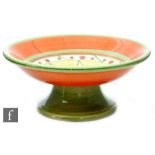 Clarice Cliff - Original Bizarre - An early Newport Pottery pedestal taza circa 1927, of dish