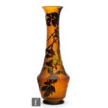 Galle - An early 20th Century cameo glass vase, circa 1910, of low shouldered form with tall