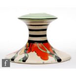 Clarice Cliff - Honolulu - A single shape 310 candlestick circa 1933, hand painted with a stylised