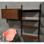 Poul Cadovius - A Royal System Rio rosewood veneered modular shelving unit comprising writing desk
