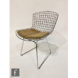 Harry Bertoia - Knoll - A wire standard or side chair in a chromium plated finish, stamped 'Knoll'
