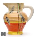 Clarice Cliff - Kelverne - A shape 564 George Jug circa 1936, hand painted with stylised leaves over