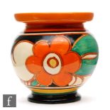 Clarice Cliff - Floreat - A pedestal preserve pot circa 1930, hand painted with stylised flowers and