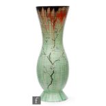Clarice Cliff - May Blossom - A large vase circa 1934, of footed ribbed form, hand painted with