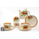 Clarice Cliff & A.J Wilkinson - Pomona - A Stamford shape early morning breakfast set circa 1932,