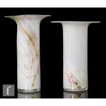 William Walker - Two later 20th Century studio glass vases, both of cylindrical form with flat rim