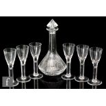 Moser - A set of six drinking glasses in the Pharaoh pattern, each with ovoid bowl with basal