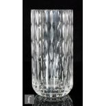 David Queensbury - Webb Corbett - A 1960s cylindrical glass vase in the Cascade pattern decorated