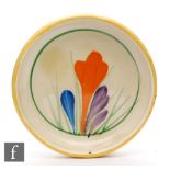 Clarice Cliff - Crocus - A small circular pin dish circa 1930, hand painted with a spray of Crocus