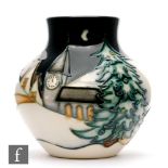 Sian Leeper - Moorcroft Pottery - A small vase decorated in the New Moon at Christmas pattern,