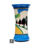 Clarice Cliff - May Avenue - A large shape 205 vase circa 1933, hand painted with a stylised scene