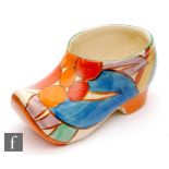 Clarice Cliff - Berries - A large Sabot or clog circa 1931, hand painted with stylised fruit and