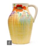 Clarice Cliff - Delecia Poppies - A single handled Lotus jug circa 1932, hand painted with a band of