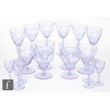 Josef Hoffman - Moser - A part suite of Alexandrite drinking glasses, comprising six wine glasses,