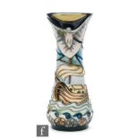 Rachel Bishop - Moorcroft Pottery - A small vase of flared form decorated in the Winds of Change