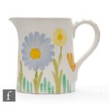 Susie Cooper - A 1930s cream jug decorated with hand painted daisies and flowers, printed triangle