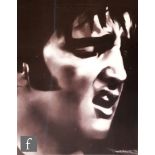 Temper AKA Aaron Bird (B. 1971) - 'Elvis', monochrome giclee print on canvas, signed in ink and
