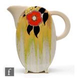 Clarice Cliff - Lydiat - A large Bon Jour jug circa 1933, hand painted with a band of stylised